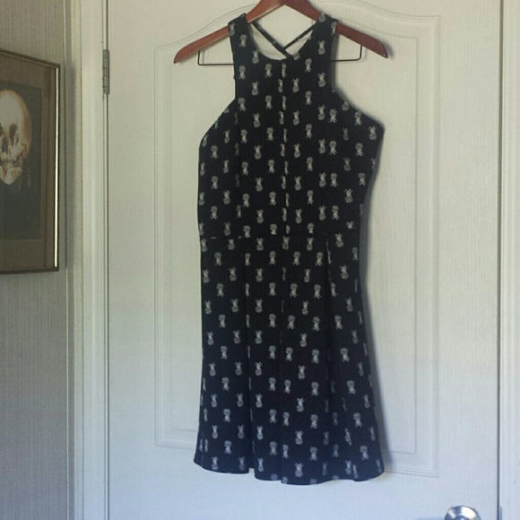 Hollister Dresses & Skirts - Black Pineapple Halter Dress by Hollister Size L